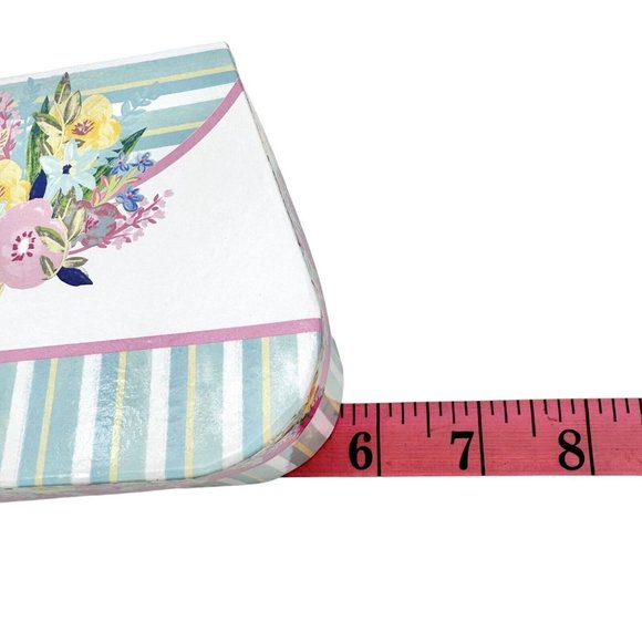 Nesting Boxes Set of 2 Blue White Flowers Ribbon Handle NEW - Picture 8 of 10